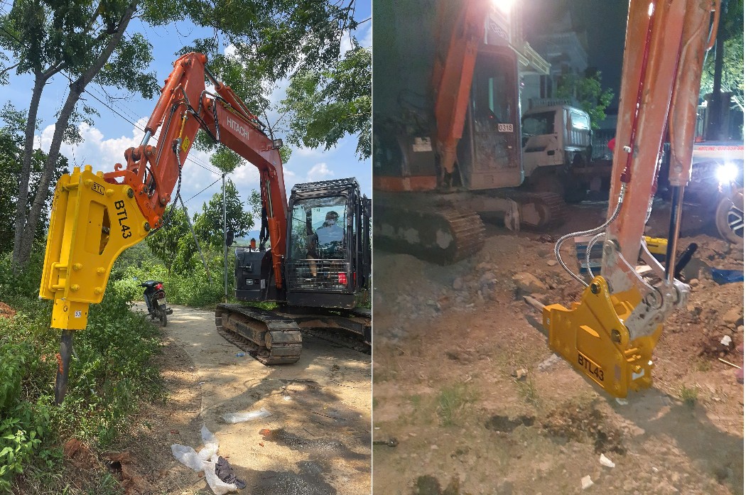 Búa phá đá BTL43 lắp cho máy xúc 70 - 75