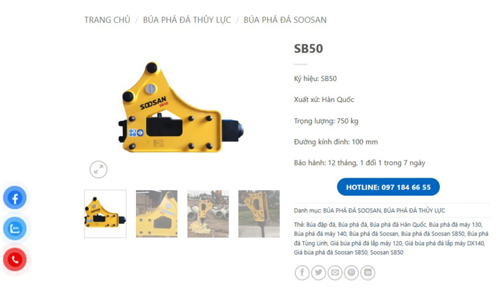 Hướng dẫn đặt hàng sản phẩm búa phá đá