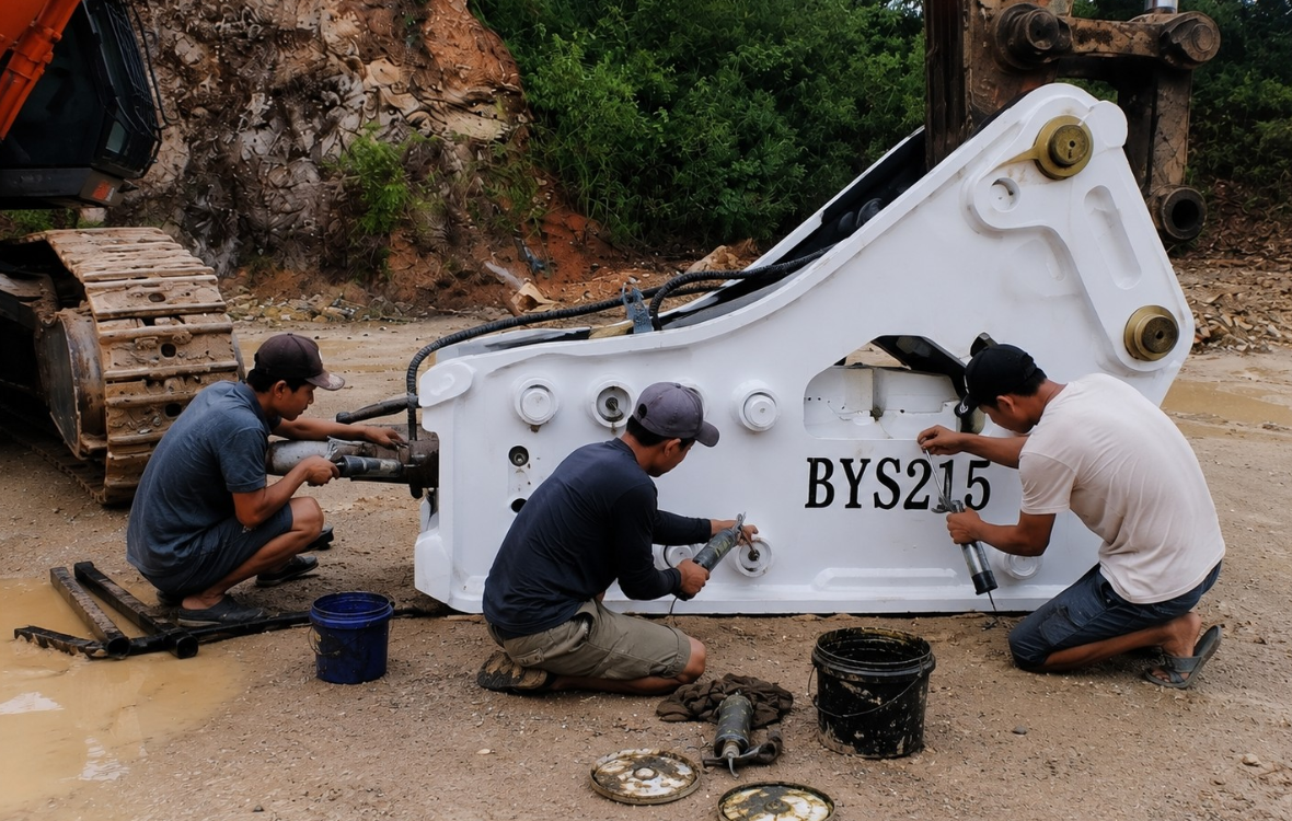 Bơm mỡ cho Búa phá đá BYS215