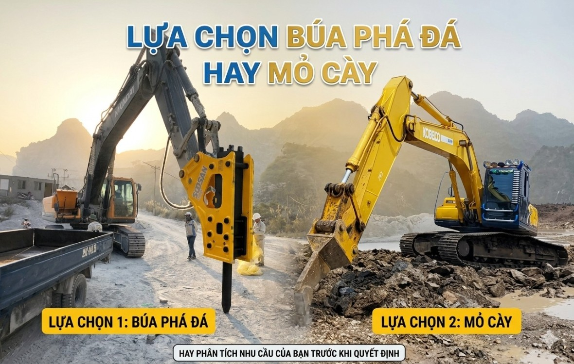 Lựa chọn dùng búa phá đá hay mỏ cày 
